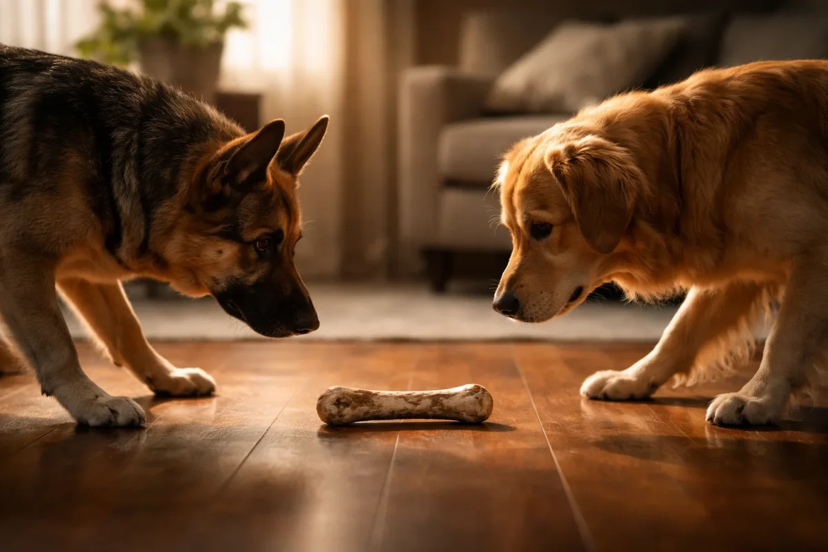 دعوای سگ سر اسباب‌بازی یا استخوان؛ نشانه‌های محافظت از منبع در سگ‌ها