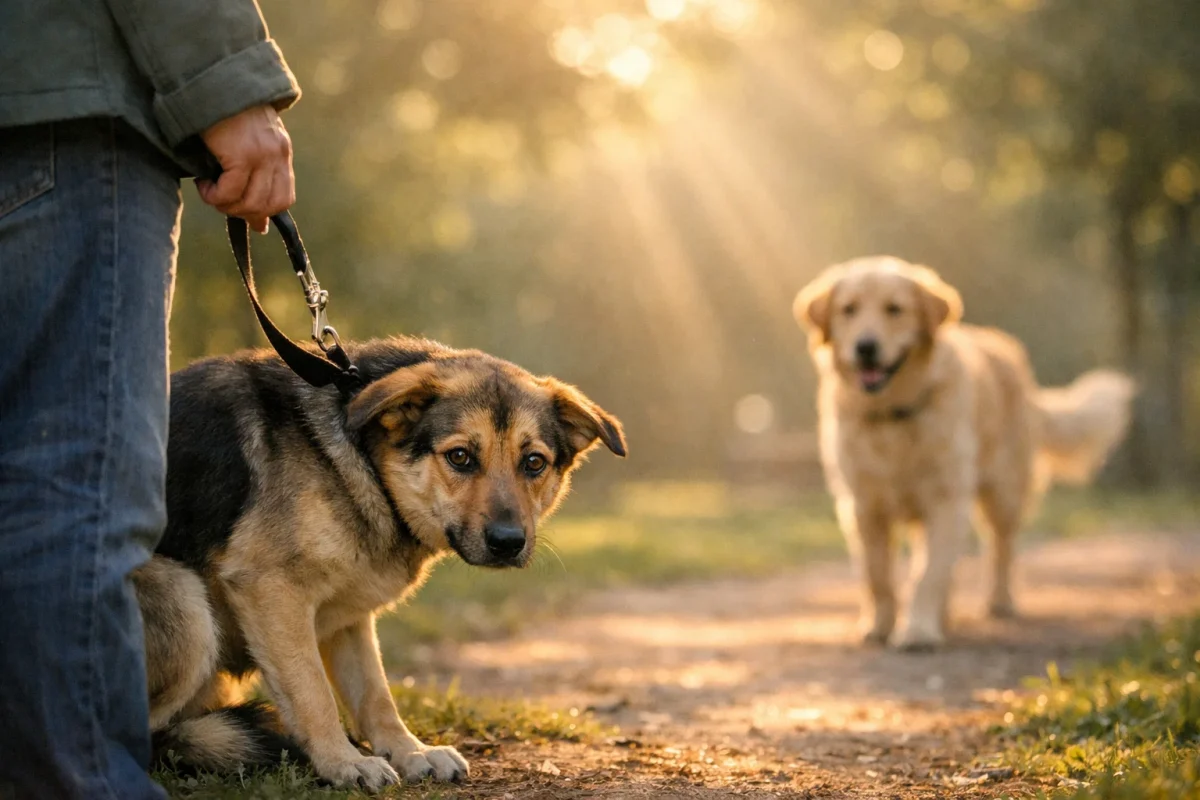 دعوای سگ به دلیل اجتماعی نشدن در تولگی؛ نشانه‌های ترس و اضطراب در برخورد با سگ دیگر