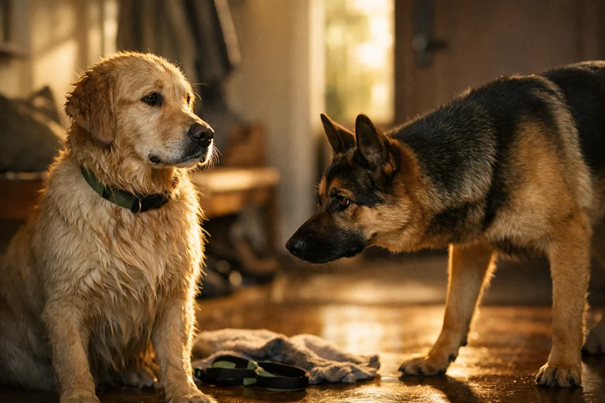 دعوای سگ به دلیل تغییر بو پس از دامپزشکی یا حمام؛ رفتار محتاطانه و تنش بویایی