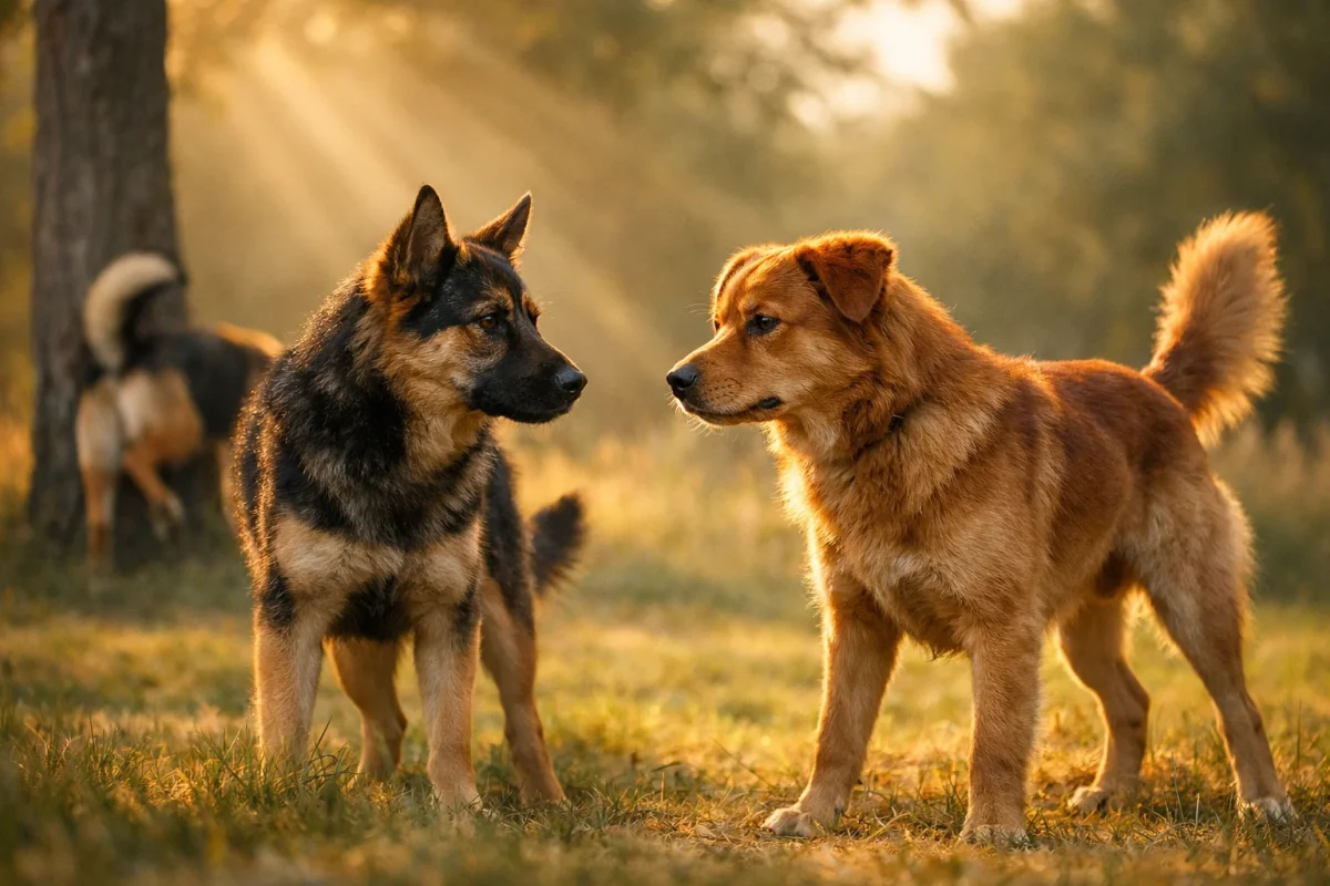 دعوای سگ در سن بلوغ؛ رقابت هورمونی و تنش بین دو سگ نر جوان