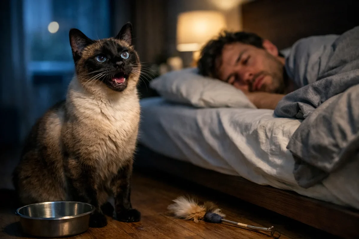 گرسنگی، نیاز به بازی و عادت به جلب توجه، از دلایل اصلی بیدار کردن صاحب توسط گربه در شب هستند.