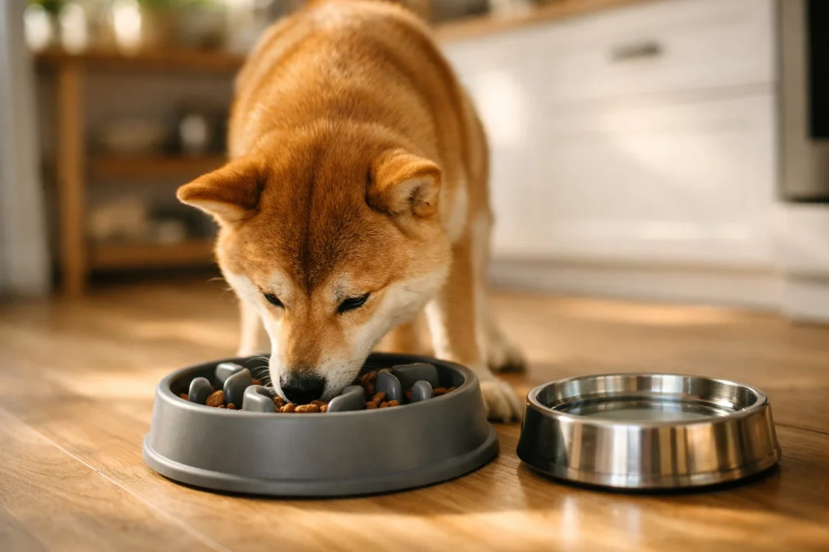 جلوگیری از سکسکه سگ با غذا خوردن آرام و آب کافی