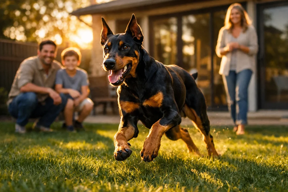 شرایط ایده‌آل زندگی برای سگ دوبرمن با فضای کافی و ارتباط نزدیک با خانواده