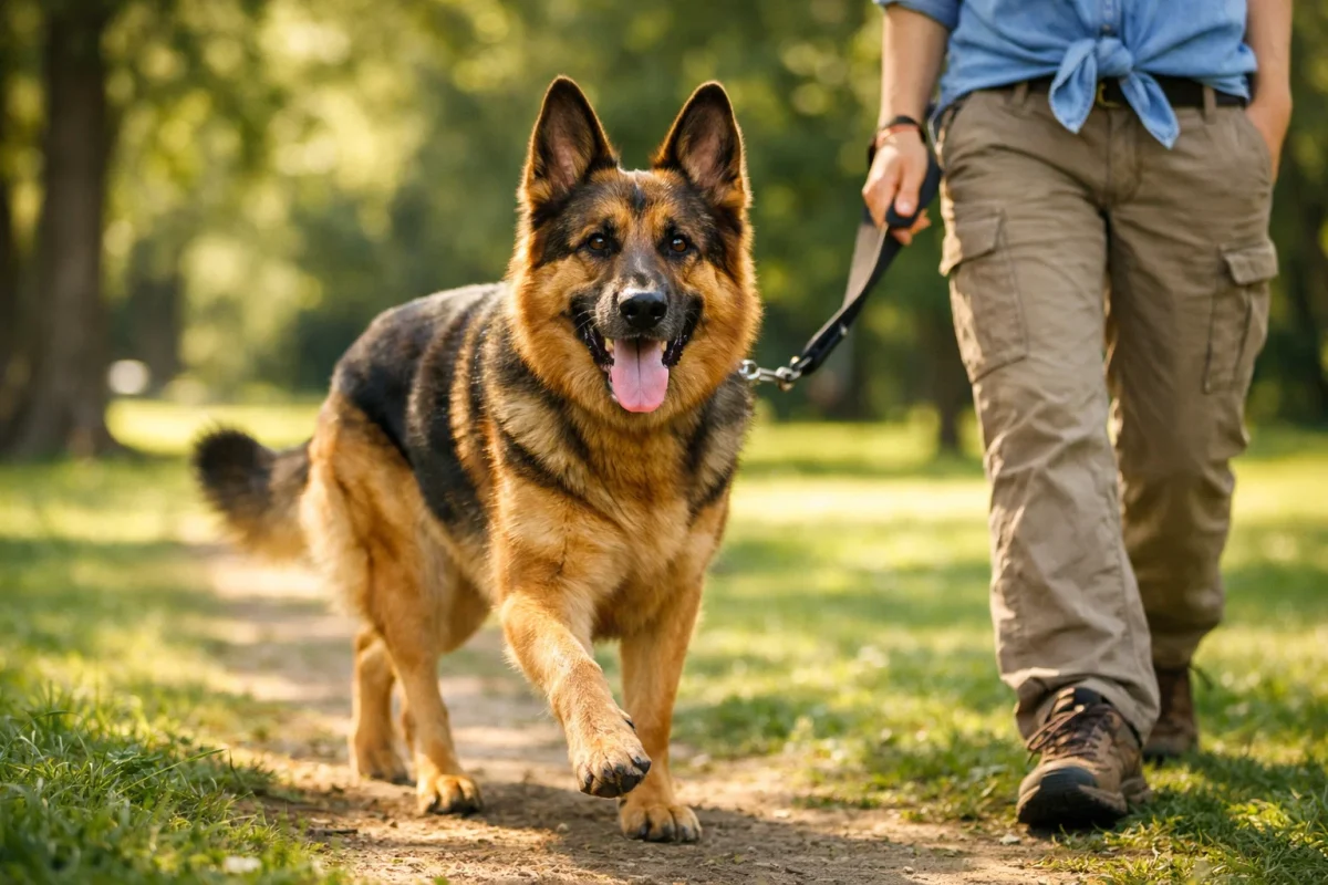 سگ ژرمن شپرد سالم و فعال در فضای باز