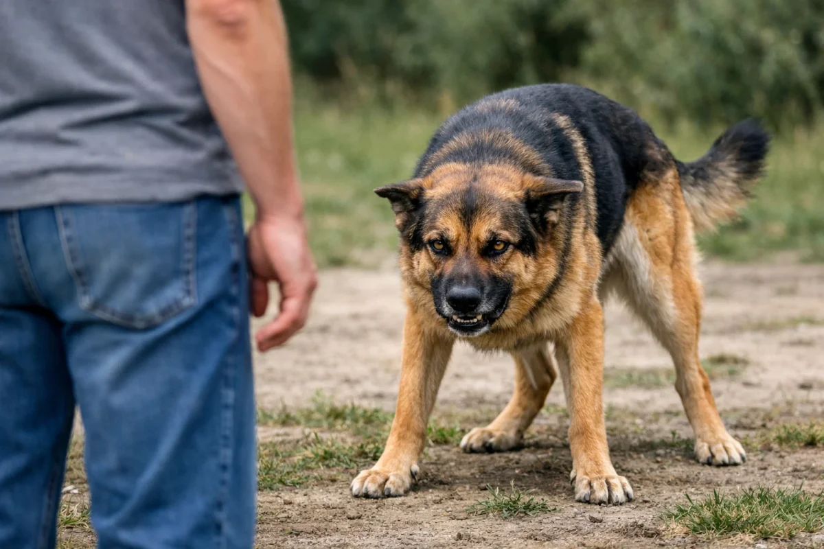 علائم هشدار قبل از حمله سگ مانند خیره شدن و سفت شدن بدن