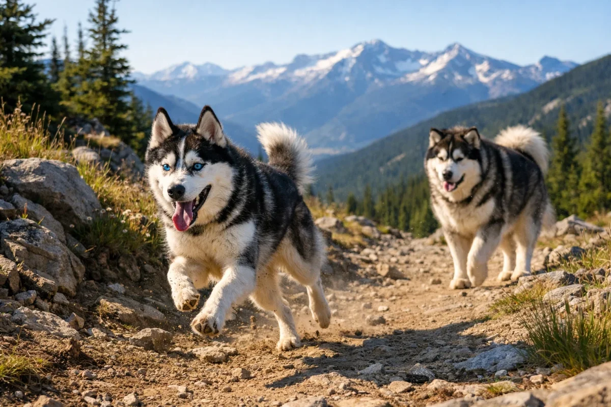 مقایسه میزان فعالیت روزانه هاسکی و مالاموت در پیادهروی