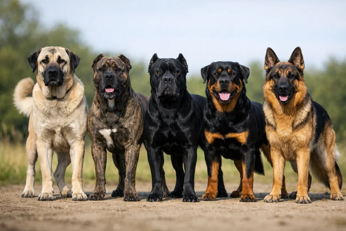 قوی ترین نژادهای سگ دنیا شامل کانگال، بندوگ، کین کورسو و روتوایلر