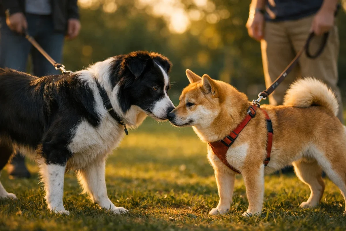 معرفی اصولی دو سگ در فضای خنثی؛ پیشگیری از دعوای اولیه با کنترل قلاده