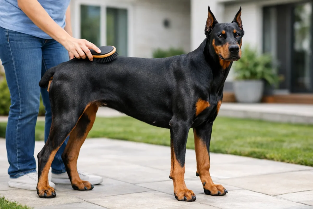 برسکشی سگ دوبرمن با موی کوتاه و صاف – میزان ریزش موی نژاد Doberman