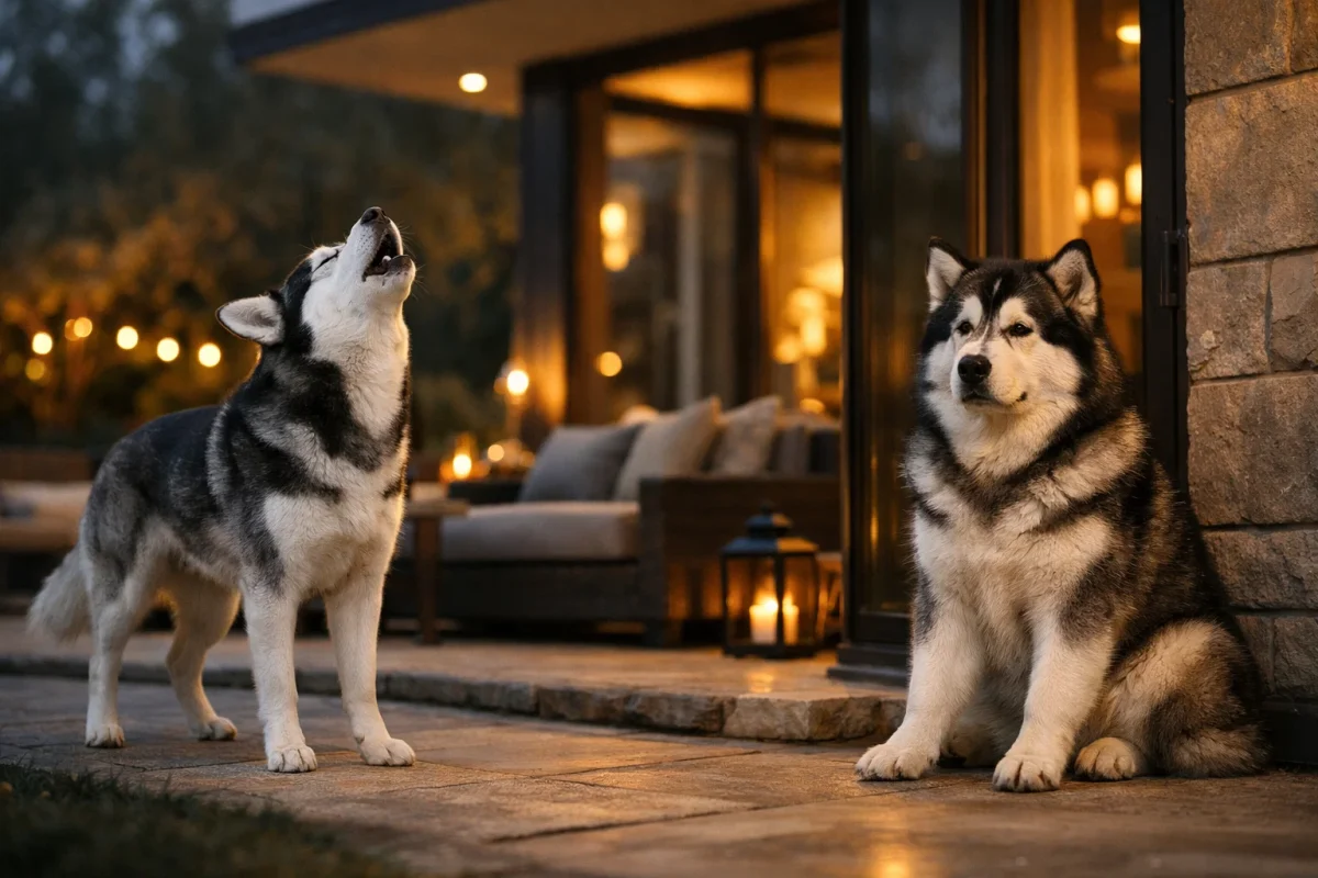 تفاوت زوزه هاسکی و کم صدایی مالاموت