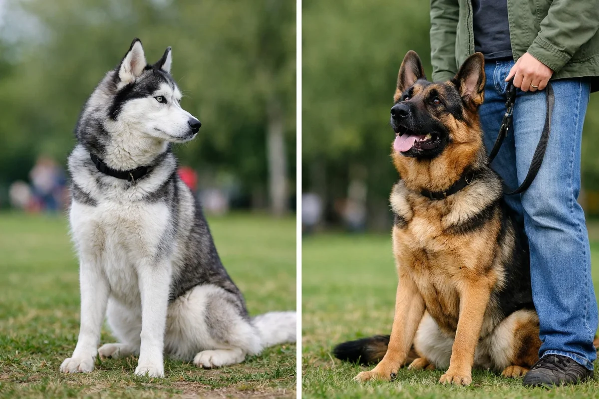 مقایسه رفتار ژرمن شپرد و هاسکی در کنار صاحب