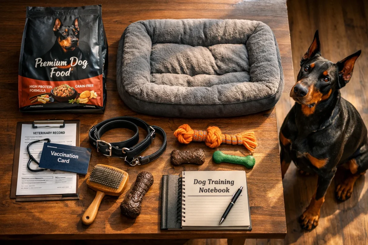 هزینه‌های اصلی نگهداری سگ دوبرمن شامل غذا، دامپزشکی، لوازم و آموزش