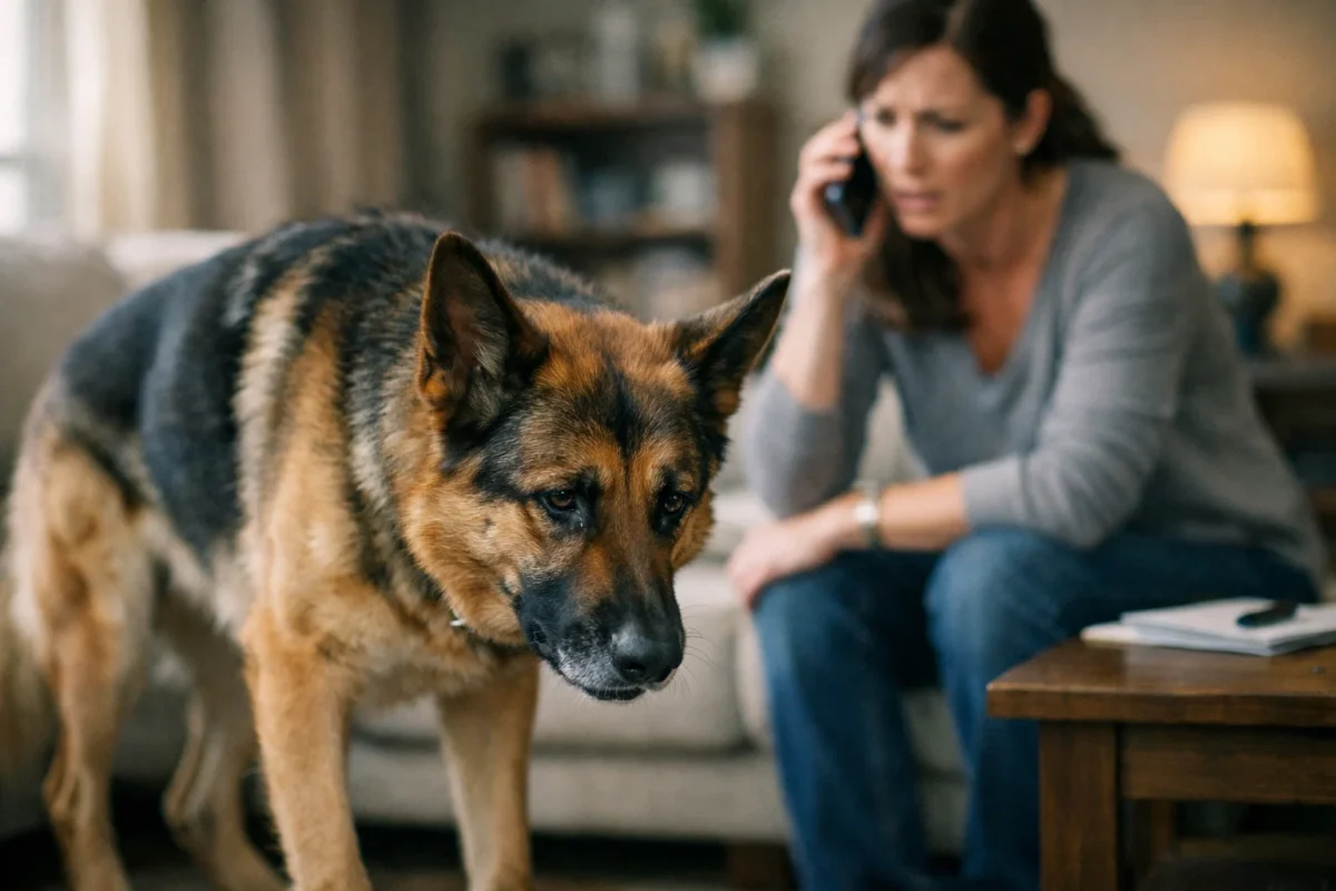 علائم نفخ و پیچ‌خوردگی معده در سگ ژرمن شپرد