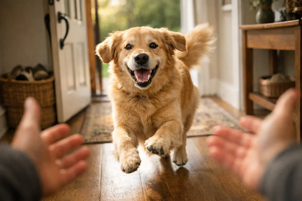 خوشحالی سگ هنگام دیدن صاحب و لبخند سگ