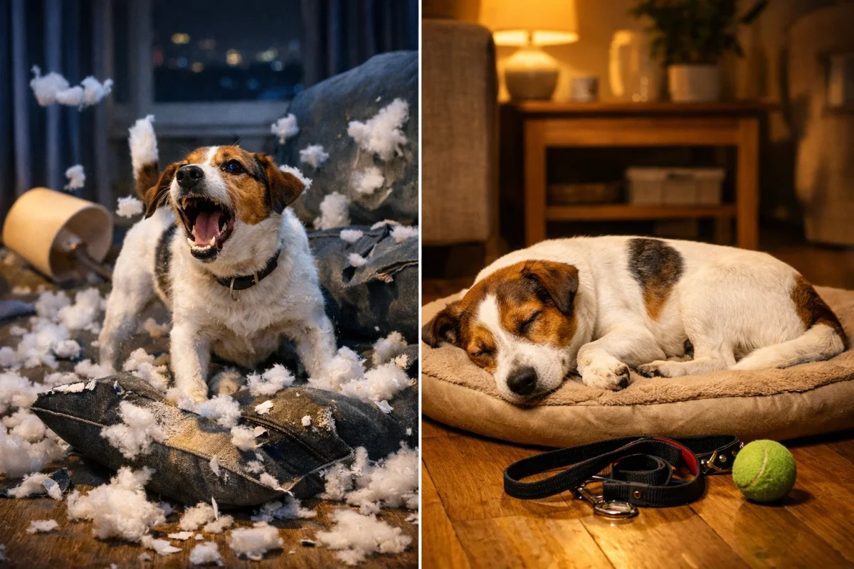 تخلیه انرژی سگ باعث آرام شدن در آپارتمان می‌شود و کمبود فعالیت باعث خرابکاری