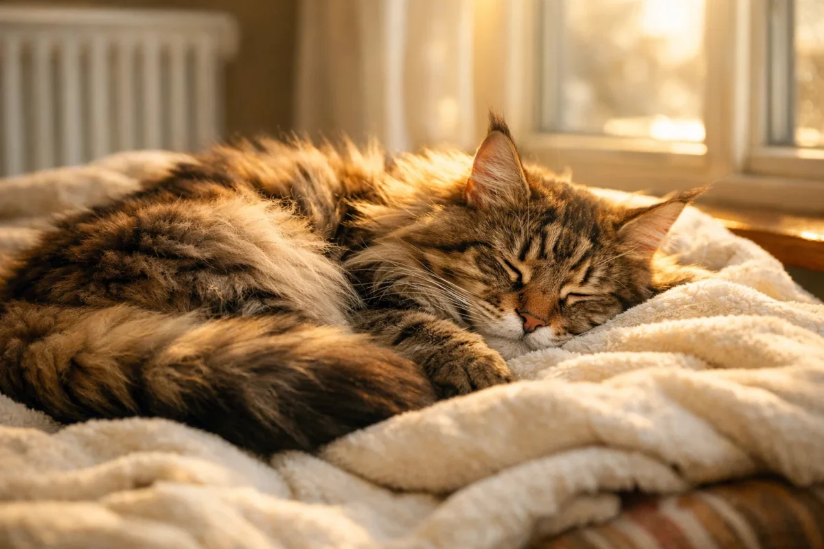 گربه‌ها به‌طور غریزی جاهای گرم را برای خواب انتخاب می‌کنند چون گرما به آن‌ها احساس امنیت و آرامش می‌دهد.