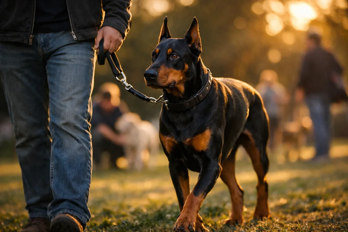 جلوگیری از پرخاشگری سگ دوبرمن با آموزش صحیح و اجتماعیسازی از تولگی