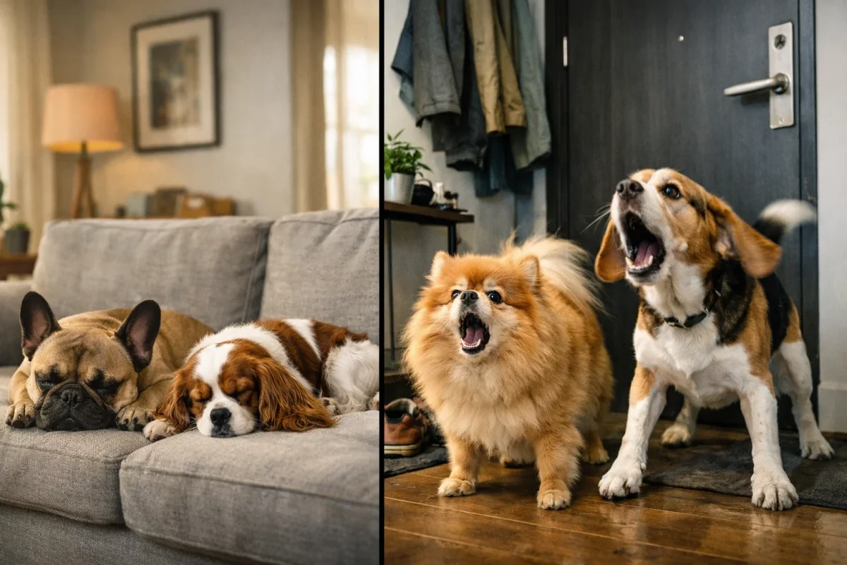 مقایسه سگ کم‌صدا و سگ پر سر و صدا در آپارتمان