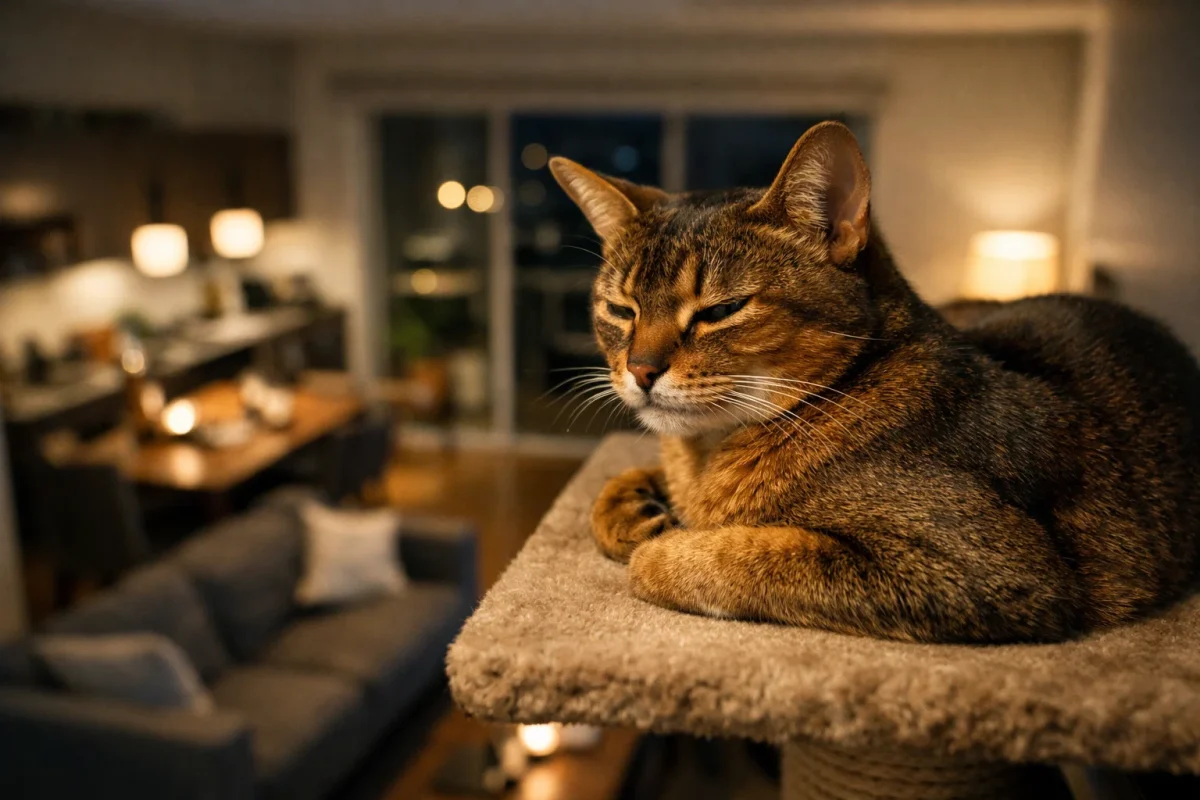 گربه‌ها از جاهای مرتفع احساس امنیت و کنترل بیشتری دارند و به همین دلیل آن‌ها را برای خواب ترجیح می‌دهند.