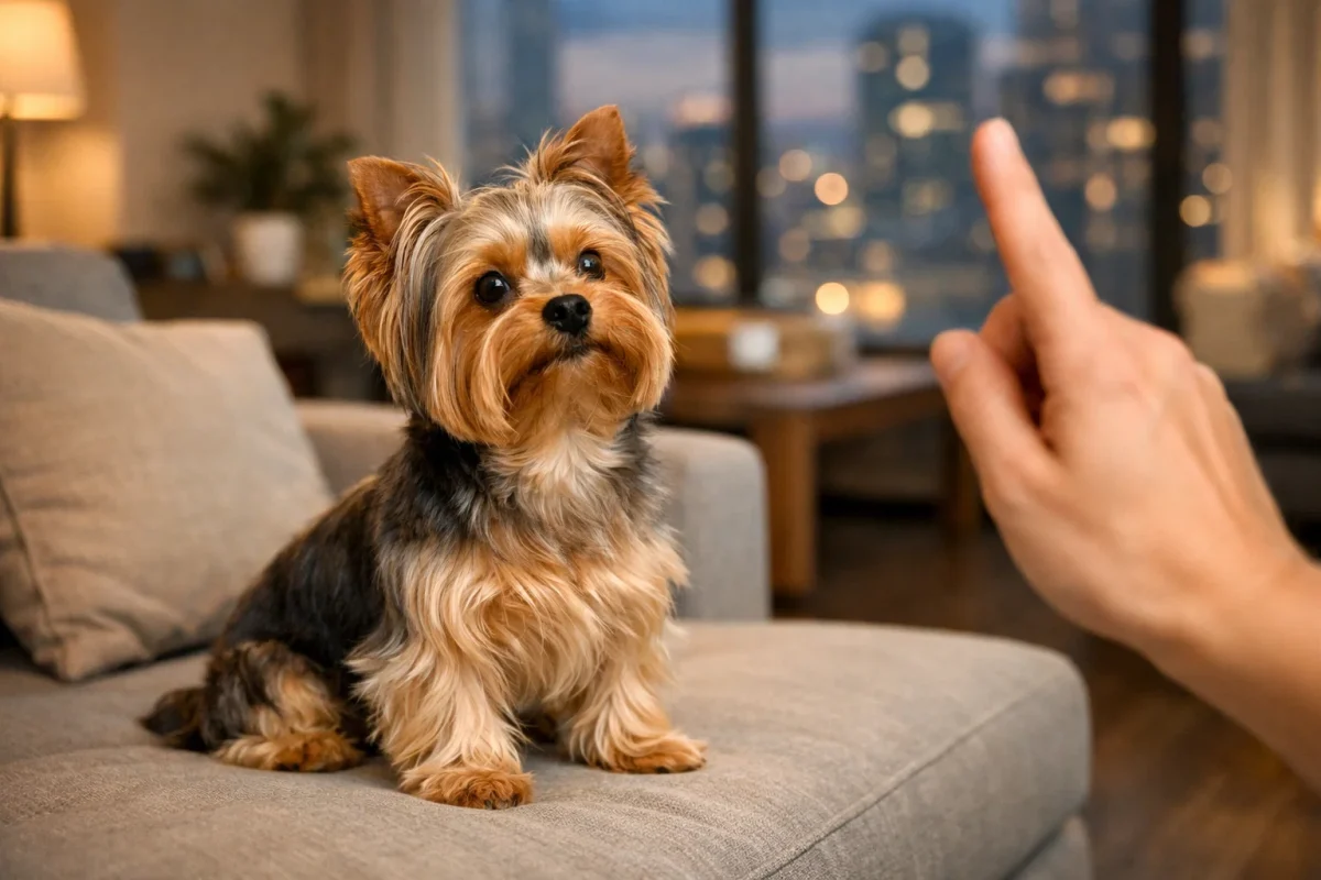 سگ یورکشایر تریر تربیت‌پذیر مناسب آپارتمان