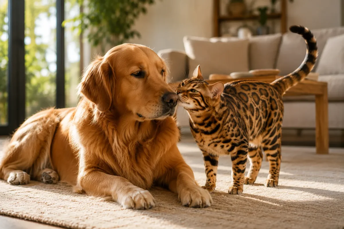 رفتار گربه بنگال با سگ | سازگاری Bengal Cat با سگ‌های خانگی در خانه