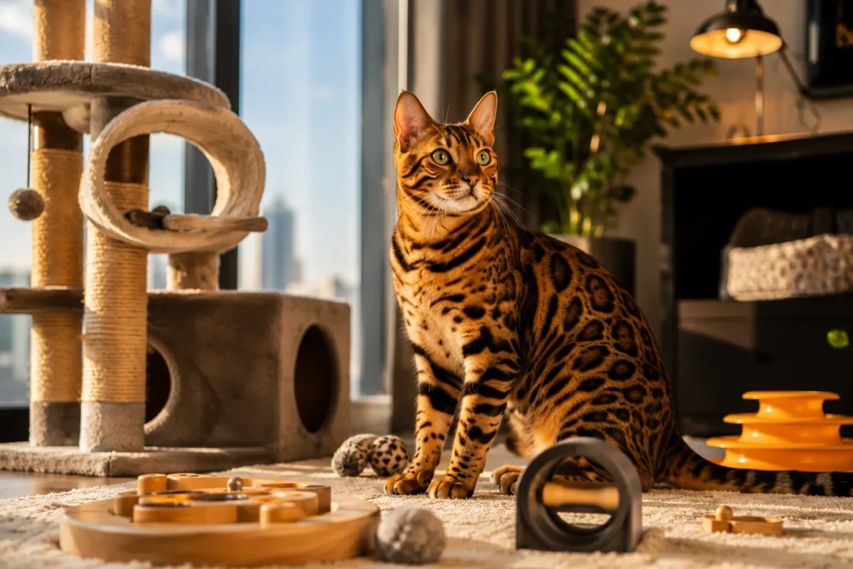 مزایای نگهداری گربه بنگال | Bengal Cat با ظاهر پلنگی و شخصیت اجتماعی در خانه مدرن